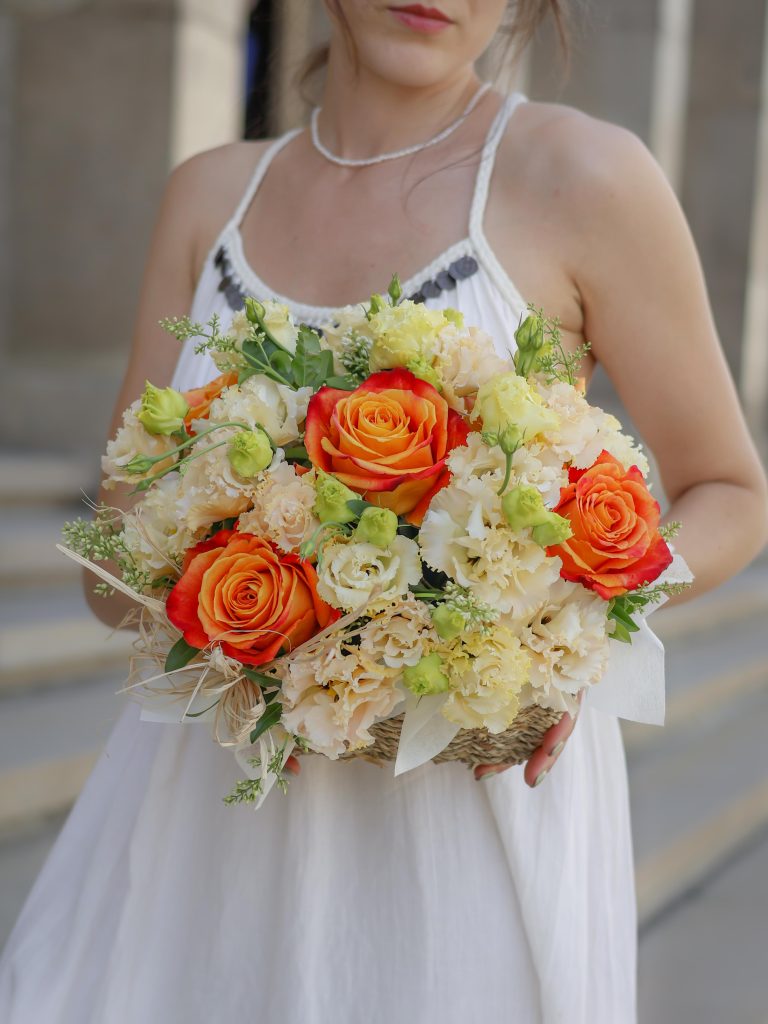 Golden Ember Basket Arrangement