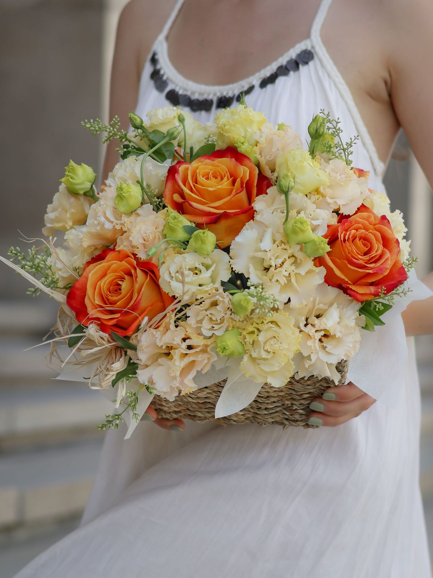 Golden Ember Basket Arrangement