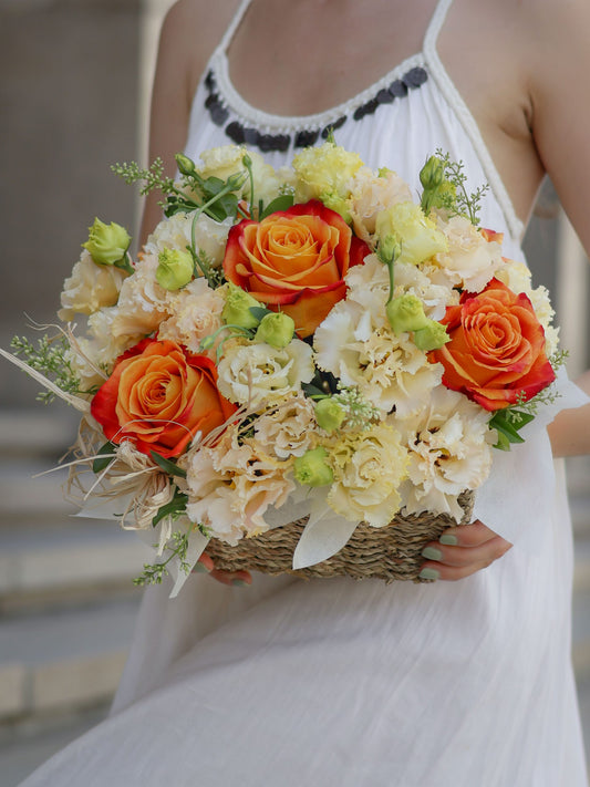 Golden Ember Basket Arrangement